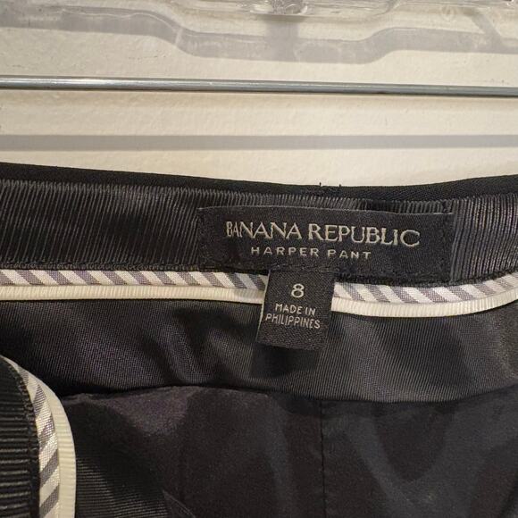 Banana Republic Womens Pants Black Size 8 Harper Pant Mid Rise Wool Blend Career - Picture 2 of 7